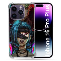 Coque Magnétique Compatible Magsafe Pour Iphone 16 Pro Plus Arcane Jynx Bleu