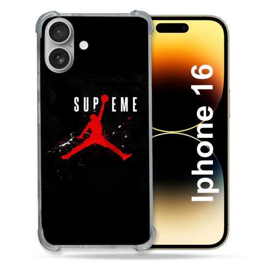 Coque Magnétique Compatible Magsafe Pour Iphone 16 Jordan Supreme Noir