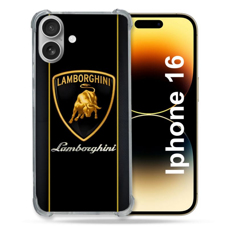 Coque Magnétique Compatible Magsafe Pour Iphone 16 Lamborghini Carbone