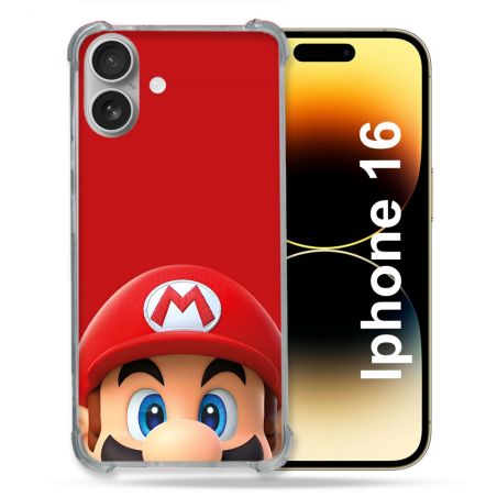 Coque Magnétique Compatible Magsafe Pour Iphone 16 Mario Rouge