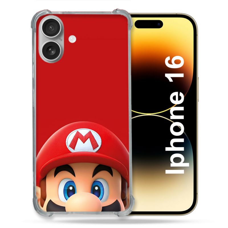 Coque Magnétique Compatible Magsafe Pour Iphone 16 Mario Rouge