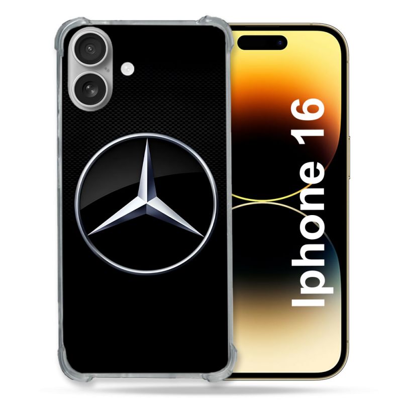 Coque Magnétique Compatible Magsafe Pour Iphone 16 Mercedes Carbone