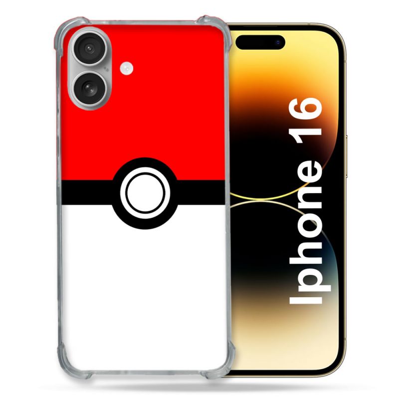 Coque Magnétique Compatible Magsafe Pour Iphone 16 Pokemon Pokeball