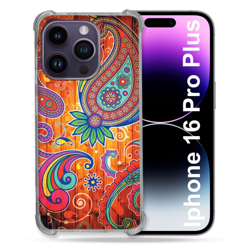Coque Magnétique Compatible Magsafe Pour Iphone 16 Pro Plus Fleur Psychedelic
