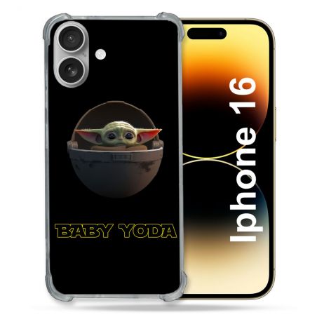 Coque Magnétique Compatible Magsafe Pour Iphone 16 Star Wars - Yoda bebe noir