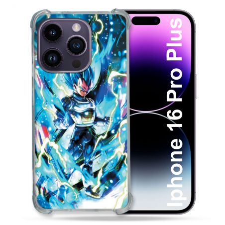 Coque Magnétique Compatible Magsafe Pour Iphone 16 Pro Plus Manga Dragon Ball Vegeta Bleu