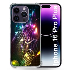 Coque Magnétique Compatible Magsafe Pour Iphone 16 Pro Plus Musique Partition Multicolore