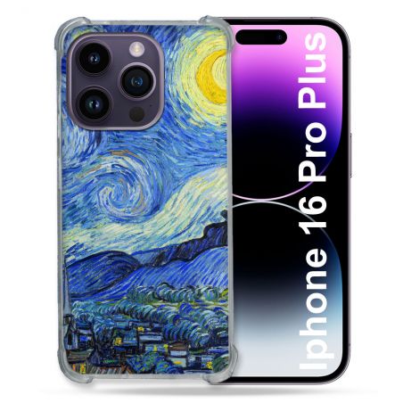 Coque Magnétique Compatible Magsafe Pour Iphone 16 Pro Plus Peinture La nuit étoilée