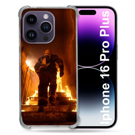 Coque Magnétique Compatible Magsafe Pour Iphone 16 Pro Plus Pompier Escalier