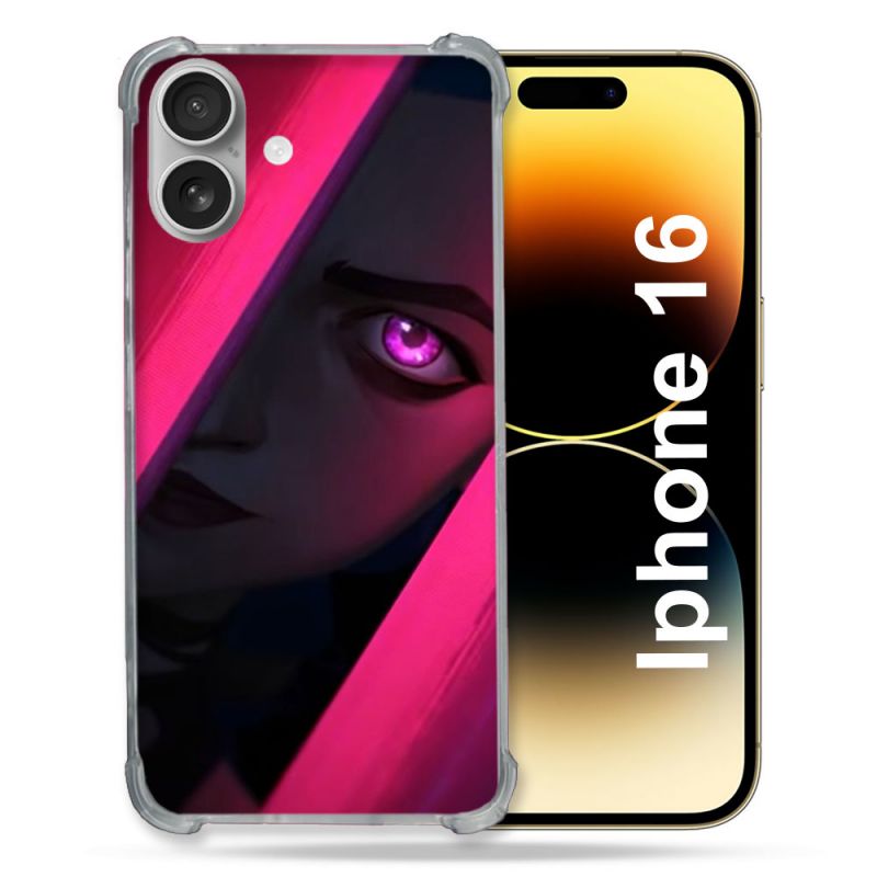 Coque Magnétique Compatible Magsafe Pour Iphone 16 Pro Arcane Jynx Rose