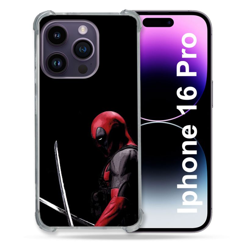 Coque Magnétique Compatible Magsafe Pour Iphone 16 Pro Deadpool Epee