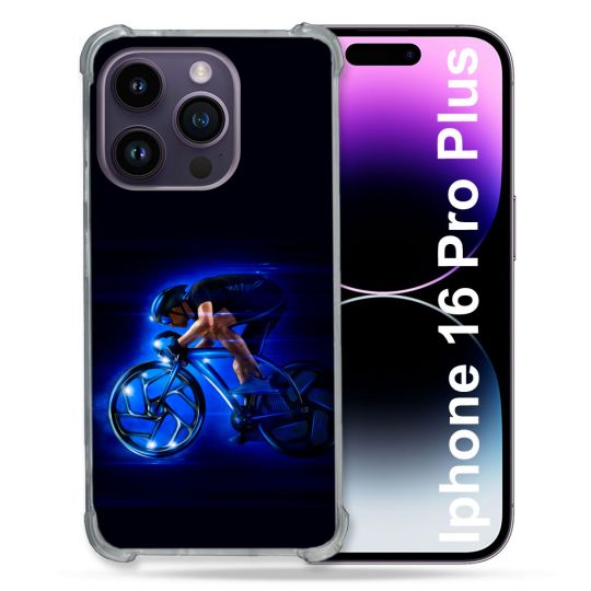 Coque Magnétique Compatible Magsafe Pour Iphone 16 Pro Plus Sport Cyclisme Bleu