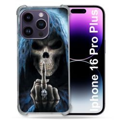 Coque Magnétique Compatible Magsafe Pour Iphone 16 Pro Plus Tete de Mort Doigt