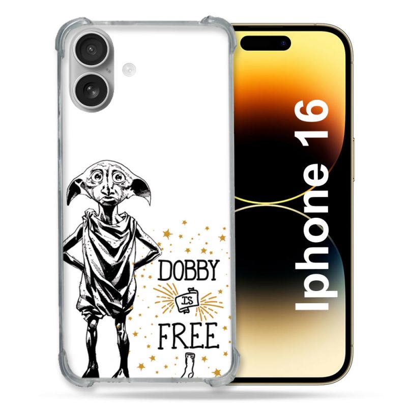 Coque Magnétique Compatible Magsafe Pour Iphone 16 Pro Harry Potter Dobby Free Blanc