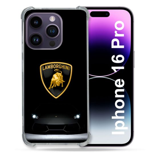 Coque Magnétique Compatible Magsafe Pour Iphone 16 Pro Lamborghini Noir