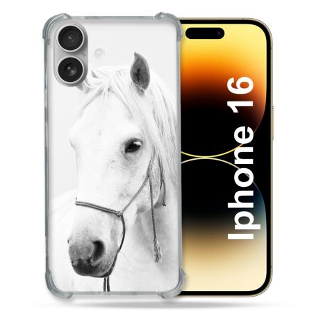 Coque Magnétique Compatible Magsafe Pour Iphone 16 Plus Animal Cheval Cristal
