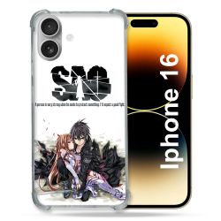 Coque Magnétique Compatible Magsafe Pour Iphone 16 Pro Manga SAO sword Art Online Blanc