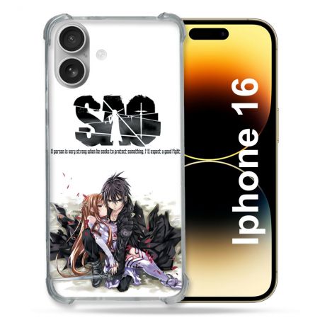 Coque Magnétique Compatible Magsafe Pour Iphone 16 Pro Manga SAO sword Art Online Blanc
