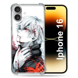 Coque Magnétique Compatible Magsafe Pour Iphone 16 Pro Manga Tokyo Ghoul Kaneki Blanc
