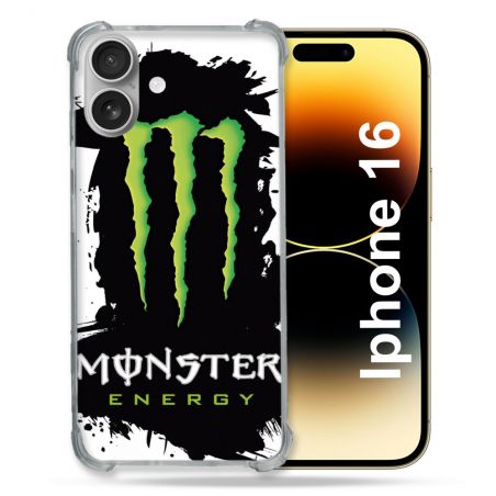 Coque Magnétique Compatible Magsafe Pour Iphone 16 Pro Monster Energy Tache