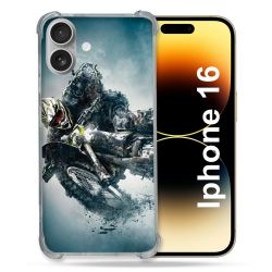 Coque Magnétique Compatible Magsafe Pour Iphone 16 Pro Moto Cross Ombre