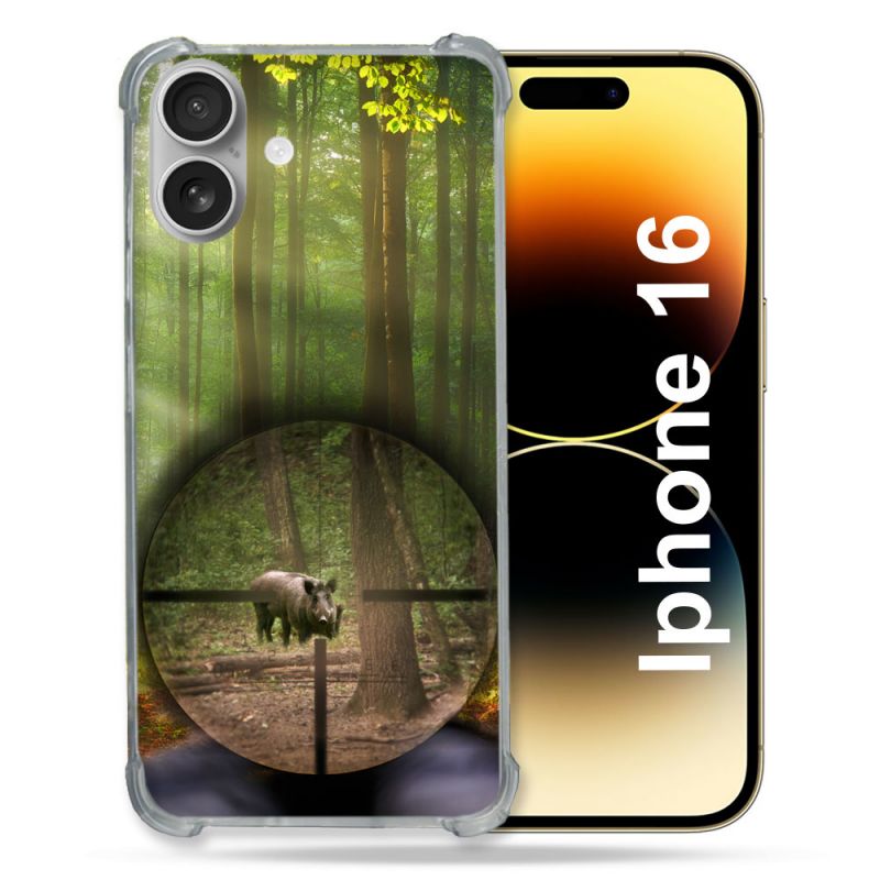 Coque Magnétique Compatible Magsafe Pour Iphone 16 Plus Chasse Sanglier Viseur