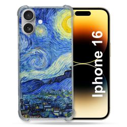 Coque Magnétique Compatible Magsafe Pour Iphone 16 Pro Peinture La nuit étoilée