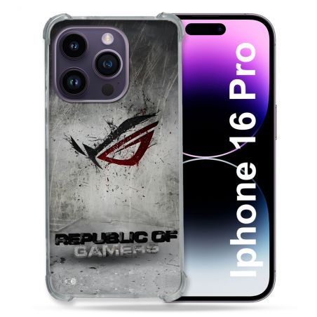 Coque Magnétique Compatible Magsafe Pour Iphone 16 Pro ROG Gris