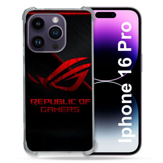 Coque Magnétique Compatible Magsafe Pour Iphone 16 Pro ROG Rouge
