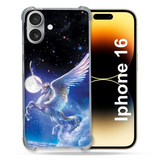 Coque Magnétique Compatible Magsafe Pour Iphone 16 Plus Fantastique Licorne Céleste