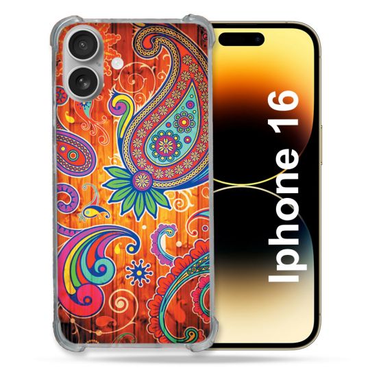 Coque Magnétique Compatible Magsafe Pour Iphone 16 Plus Fleur Psychedelic