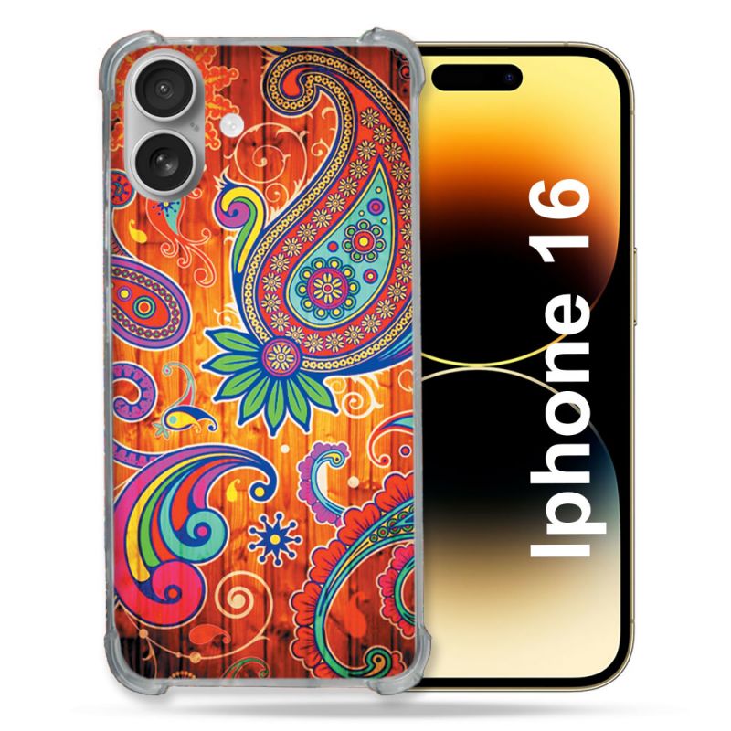 Coque Magnétique Compatible Magsafe Pour Iphone 16 Plus Fleur Psychedelic