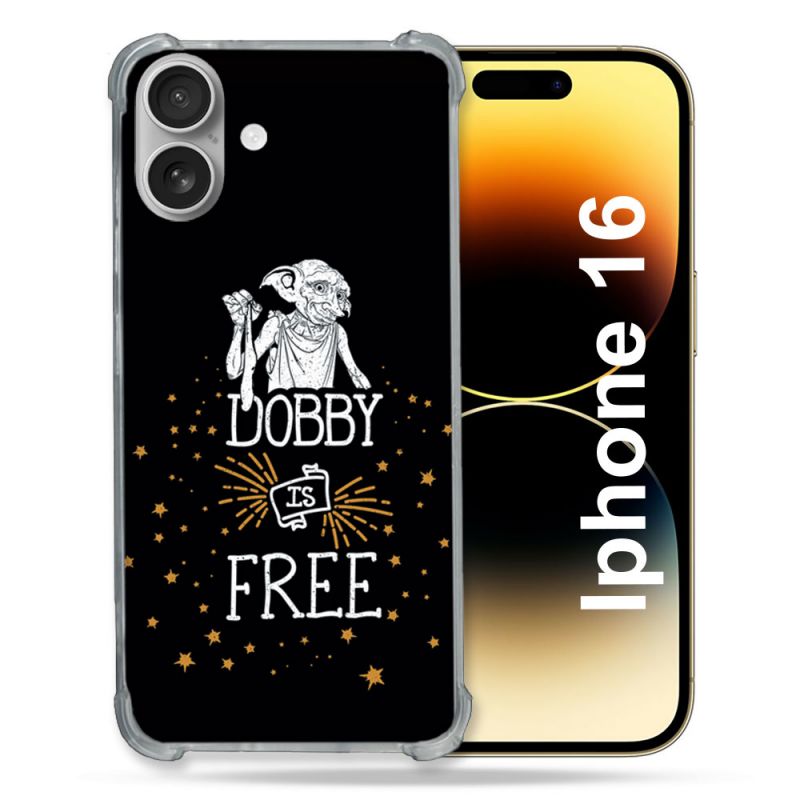 Coque Magnétique Compatible Magsafe Pour Iphone 16 Plus Harry Potter Dobby Free Noir
