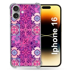 Coque Magnétique Compatible Magsafe Pour Iphone 16 Pro Texture Carreau Ciment Violet