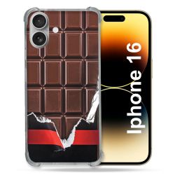 Coque Magnétique Compatible Magsafe Pour Iphone 16 Pro Texture Trompe Oeil Chocolat