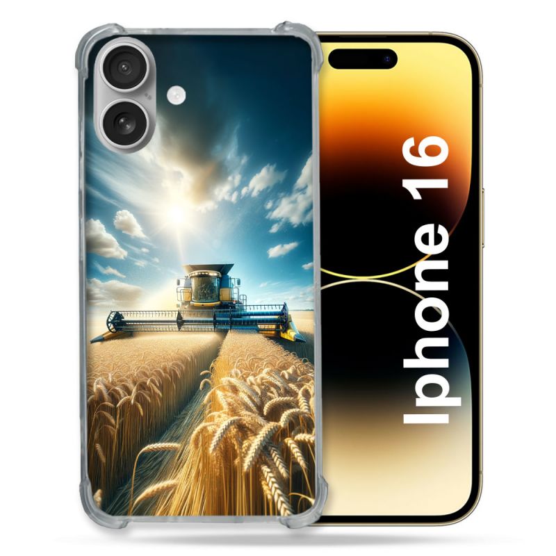 Coque Magsafe Compatible Magsafe Pour Iphone 16 Pro Agriculture Moissonneuse Blé