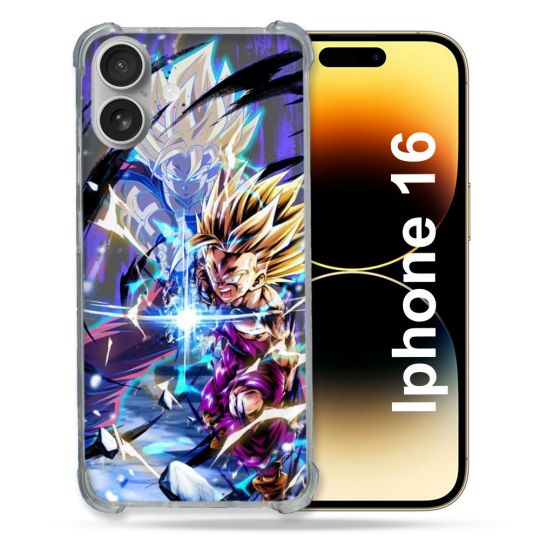 Coque Magnétique Compatible Magsafe Pour Iphone 16 Plus Manga Dragon Ball Sangohan Duo