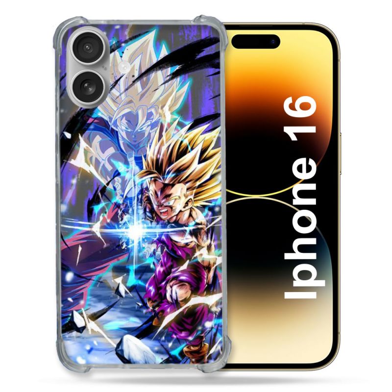 Coque Magnétique Compatible Magsafe Pour Iphone 16 Plus Manga Dragon Ball Sangohan Duo