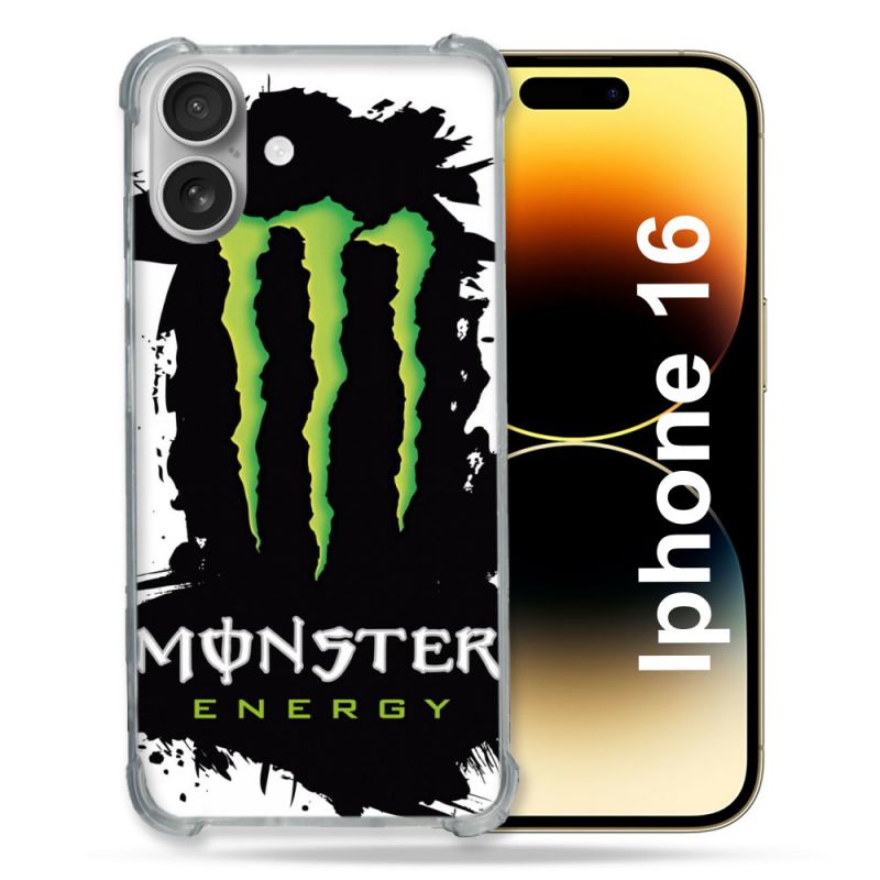 Coque Magnétique Compatible Magsafe Pour Iphone 16 Plus Monster Energy Tache