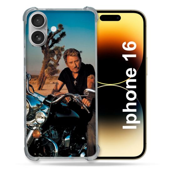Coque Magnétique Compatible Magsafe Pour Iphone 16 Plus Musique Johnny Hallyday Moto