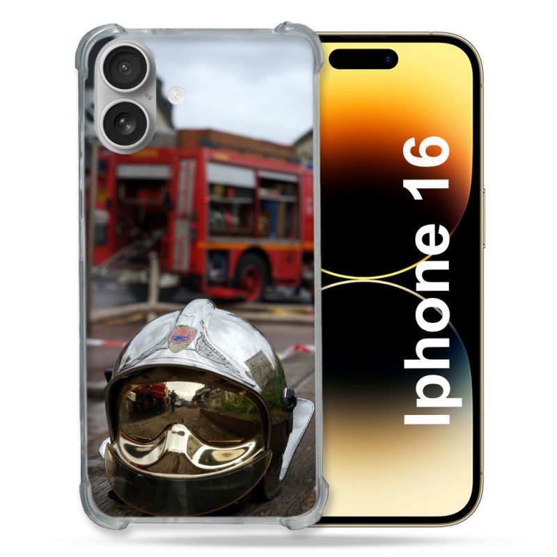 Coque Magnétique Compatible Magsafe Pour Iphone 16 Plus Pompier Casque Camion