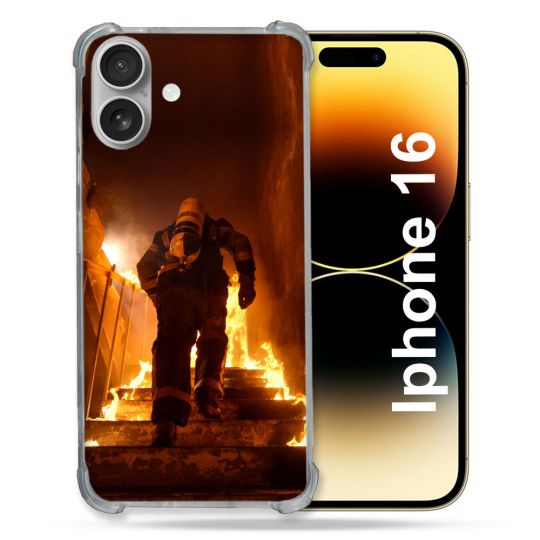 Coque Magnétique Compatible Magsafe Pour Iphone 16 Plus Pompier Escalier