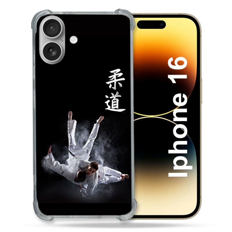Coque Magnétique Compatible Magsafe Pour Iphone 16 Plus Sport Judo Noir