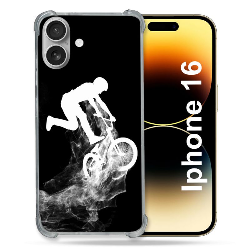 Coque Magnétique Compatible Magsafe Pour Iphone 16 Plus Sport VTT Noir