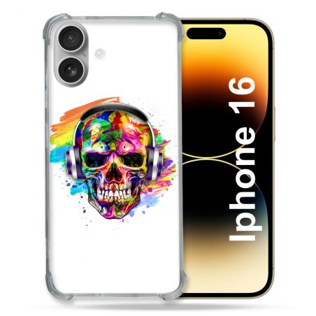 Coque Magnétique Compatible Magsafe Pour Iphone 16 Plus Tete de Mort Tag