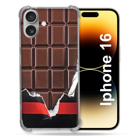 Coque Magnétique Compatible Magsafe Pour Iphone 16 Plus Texture Trompe Oeil Chocolat