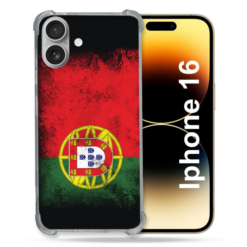 Coque Magnétique Compatible Magsafe Pour Iphone 16 Plus Voyage Portugal Drapeau