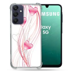 Coque Renforcée Pour Samsung Galaxy A16 5G Amour Coeur Rose Montant sur Blanc