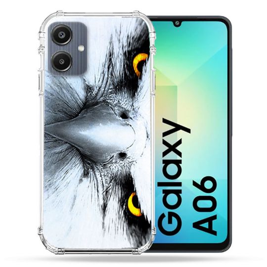 Coque Renforcée Pour Samsung Galaxy A06 Animal Aigle Royal Blanc