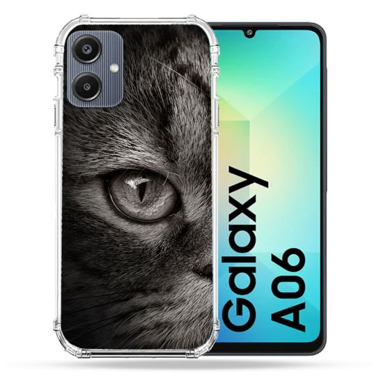 Coque Renforcée Pour Samsung Galaxy A06 Animal Chat Gris